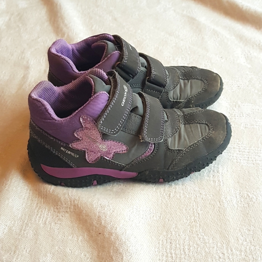 Geox grey and purple waterproof sneakers